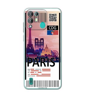 Funda para [ Blackview A55 Pro ] Billete de Avión [ París ] de Silicona Flexible para Smartphone 