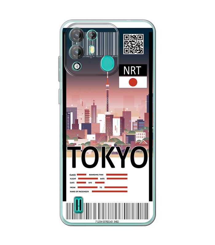 Funda para [ Blackview A55 Pro ] Billete de Avión [ Tokio ] de Silicona Flexible para Smartphone 
