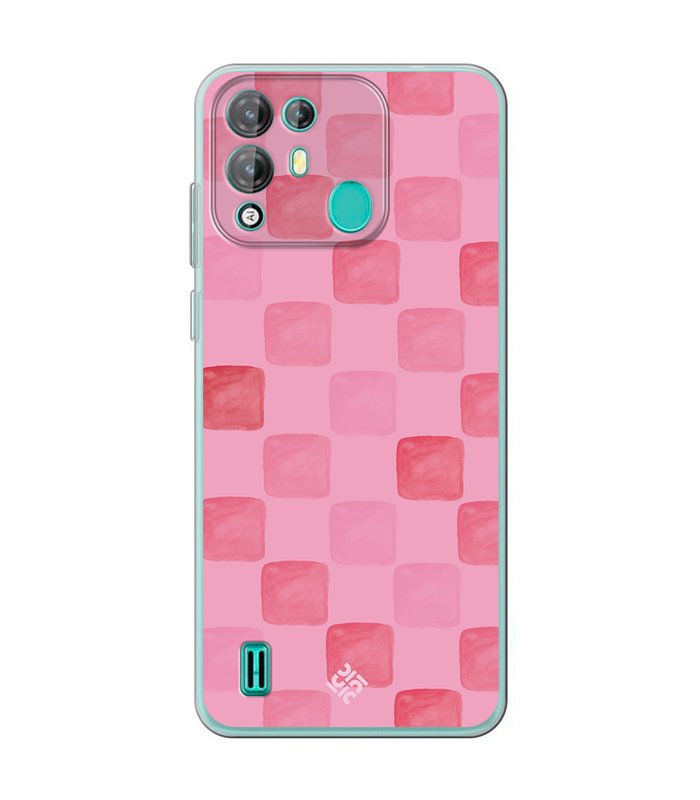 Funda para [ Blackview A55 Pro ] Color del Año Magenta [ Checkerboard Magenta - Patrón de Cuadrados - Estilo Acuarela ] 