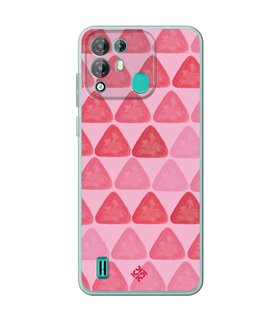 Funda para [ Blackview A55 Pro ] Color del Año Magenta [ Triángulos Magenta - Patrón de Triángulos - Estilo Acuarela ] 