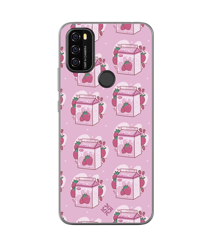 Funda para [ Blackview A70 ] Dibujo Cute [ Brick Leche de Fresa ] de Silicona Flexible para Smartphone