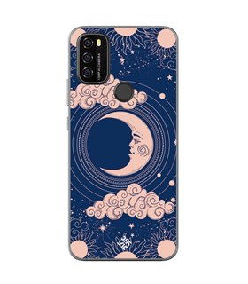 Funda para [ Blackview A70 ] Dibujo Esotérico [ Luna Creciente - Dibujo Místico Astrologico ] de Silicona Flexible