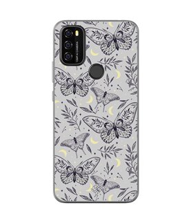 Funda para [ Blackview A70 ] Dibujo Esotérico [ Boho Fondo Mágico con Elementos de Espacio Gris Estrellas ] 