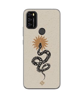 Funda para [ Blackview A70 ] Dibujo Esotérico [ Serpiente Esotérica y Signo Solar ] de Silicona Flexible