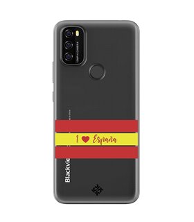 Funda para [ Blackview A70 ] Dibujo Auténtico [ I Love España ] de Silicona Flexible para Smartphone