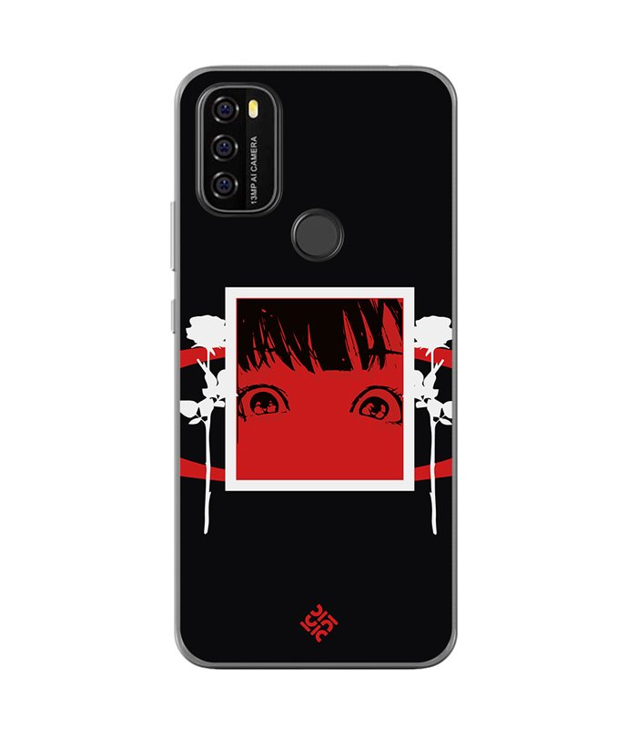 Funda para [ Blackview A70 ] Dibujos Frikis [ Mirada Anime, Manga Rojo Intenso ] de Silicona Flexible