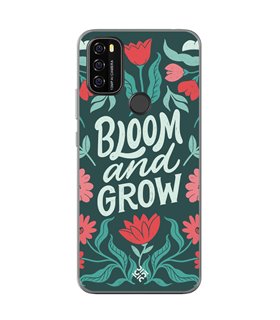 Funda para [ Blackview A70 ] Dibujo Frases Guays [ Flores Bloom and Grow ] de Silicona Flexible para Smartphone