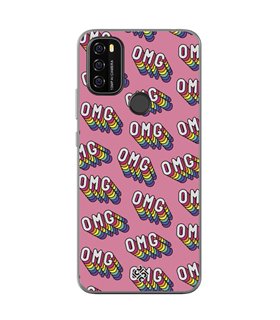 Funda para [ Blackview A70 ] Dibujo Frases Guays [ OMG ] de Silicona Flexible para Smartphone 