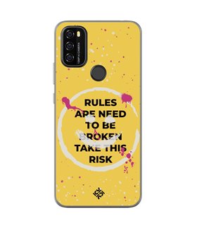Funda para [ Blackview A70 ] Dibujo Frases Guays [ Smile - Rules Are Need  To Be Broken Take This Risk ] 