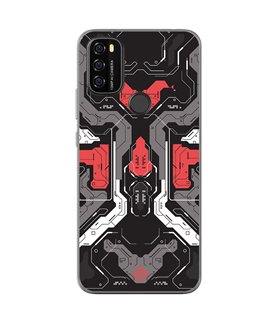 Funda para [ Blackview A70 ] Dibujo Gamers [ Cyberpunk Rojo y Grises ] de Silicona Flexible para Smartphone