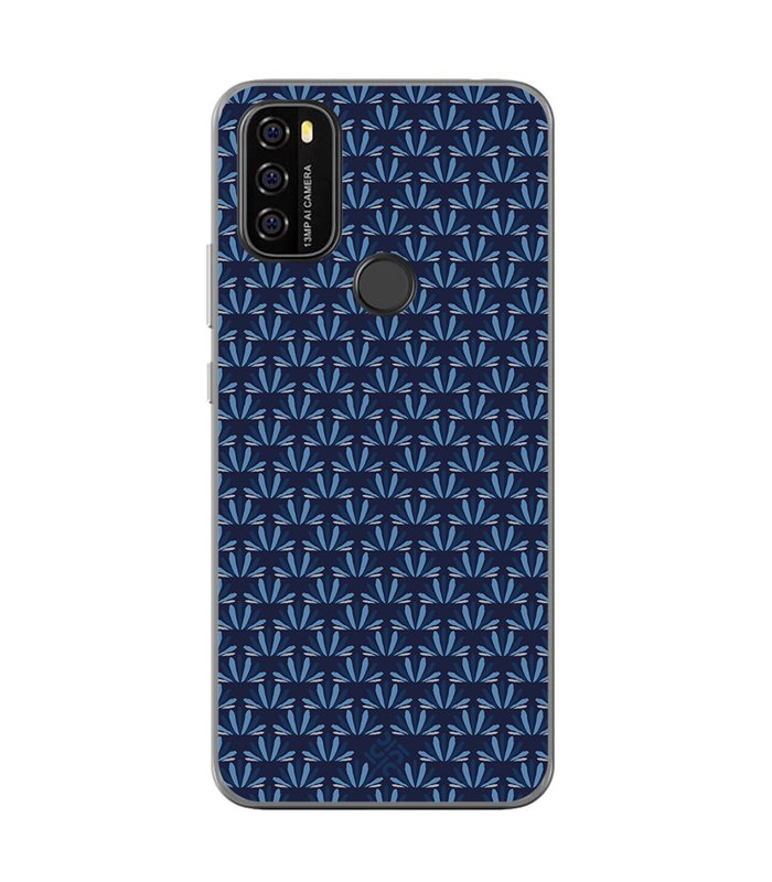 Funda para [ Blackview A70 ] Dibujo Japones [ Patron Abstracto Loto Azul ] de Silicona Flexible 