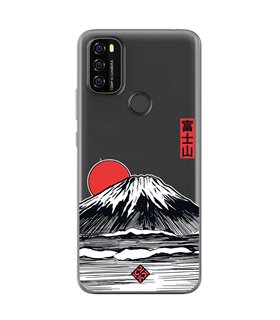 Funda para [ Blackview A70 ] Dibujo Japones [ Monte Fuji ] de Silicona Flexible para Smartphone 