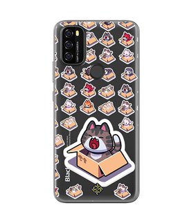 Funda para [ Blackview A70 ] Dibujo Mascotas [ Gatos en Cajas ] de Silicona Flexible para Smartphone 