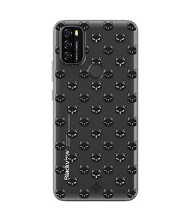 Funda para [ Blackview A70 ] Dibujo Mascotas [ Gato Negro ] de Silicona Flexible para Smartphone 