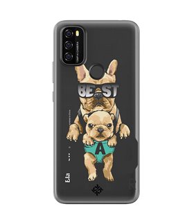 Funda para [ Blackview A70 ] Dibujo Mascotas [ Perro Bulldog - Best Dad Ever ] de Silicona Flexible