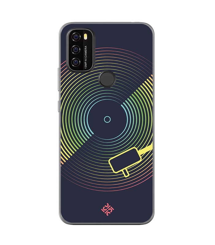 Funda para [ Blackview A70 ] Diseño Música [ Dibujo Disco de Vinilo ] de Silicona Flexible