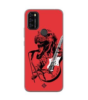 Funda para [ Blackview A70 ] Diseño Música [ Rock & Roar - Dinosaurio Tocando la Guitarra ] 