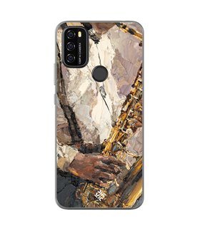 Funda para [ Blackview A70 ] Diseño Música [ Pintura - Tocando el Saxofón ] de Silicona Flexible