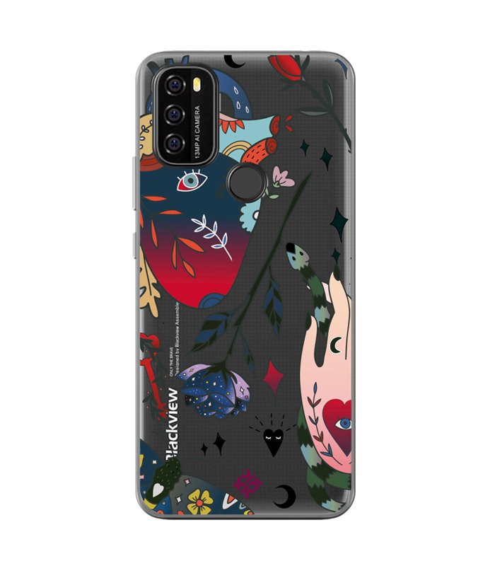 Funda para [ Blackview A70 ] Dibujo Tendencias [ Doodle Tatuaje Esotérico ] de Silicona