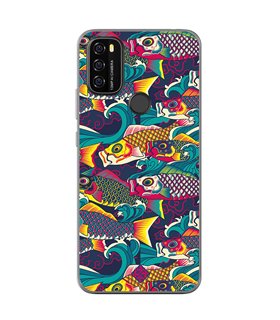 Funda para [ Blackview A70 ] Dibujo Auténtico [ Serpentina de Carpas Koinobori, Mangas de Viento ] de Silicona