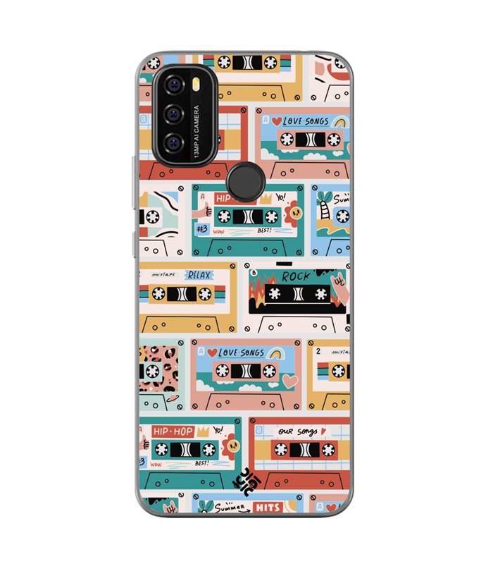 Funda para [ Blackview A70 ] Dibujo Auténtico [ Cintas de Cassette ] de Silicona Flexible