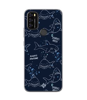 Funda para [ Blackview A70 ] Dibujo Auténtico [ Sharks Area ] de Silicona Flexible para Smartphone