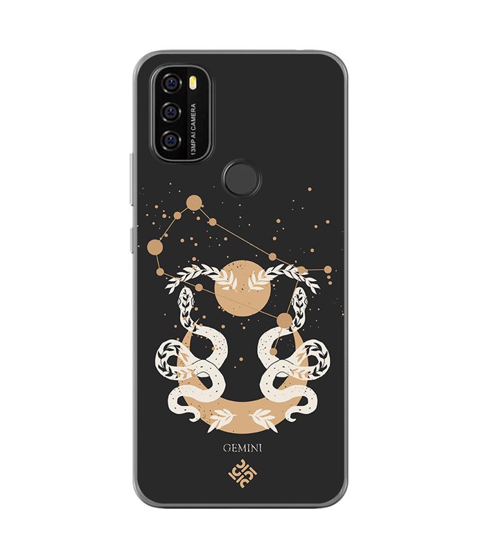 Funda para [ Blackview A70 ] Dibujo Zodiaco [ Signo Zodiacal - Geminis ] de Silicona Flexible para Smartphone 