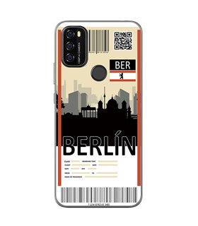 Funda para [ Blackview A70 ] Billete de Avión [ Berlín ] de Silicona Flexible para Smartphone 