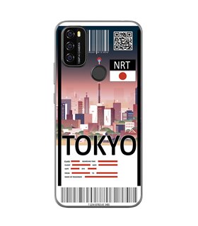 Funda para [ Blackview A70 ] Billete de Avión [ Tokio ] de Silicona Flexible para Smartphone 