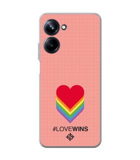 Funda para [ Realme 10 Pro ] Dibujo Auténtico [ Corazones - Love Wins ] de Silicona Flexible para Smartphone