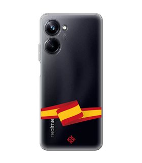 Funda para [ Realme 10 Pro ] Dibujo Auténtico [ Bandera España ] de Silicona Flexible para Smartphone