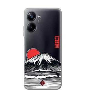 Funda para [ Realme 10 Pro ] Dibujo Japones [ Monte Fuji ] de Silicona Flexible para Smartphone 