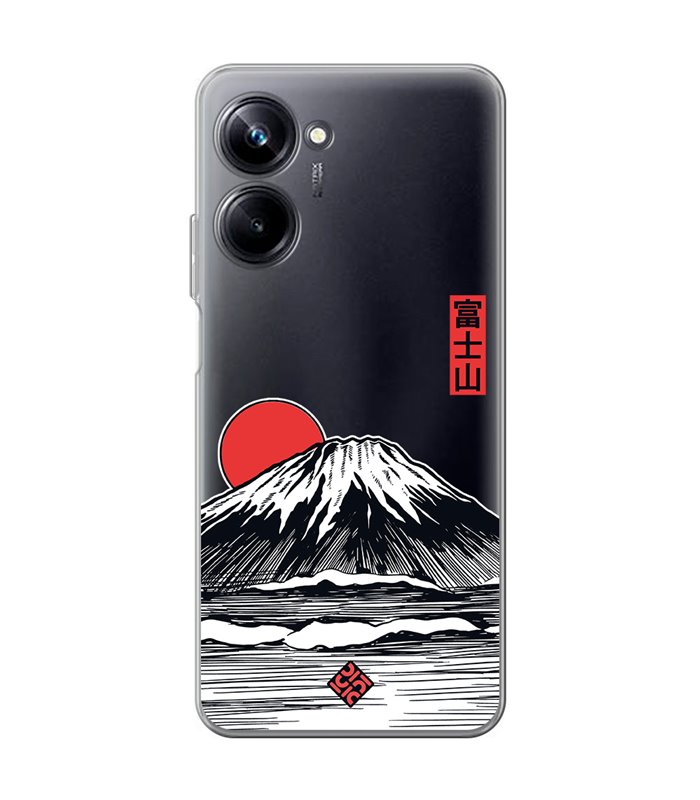 Funda para [ Realme 10 Pro ] Dibujo Japones [ Monte Fuji ] de Silicona Flexible para Smartphone 