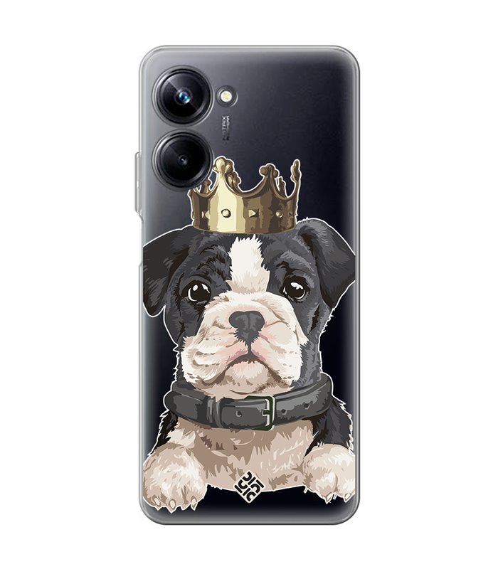 Funda para [ Realme 10 Pro ] Dibujo Mascotas [ Perrito King ] de Silicona Flexible para Smartphone 