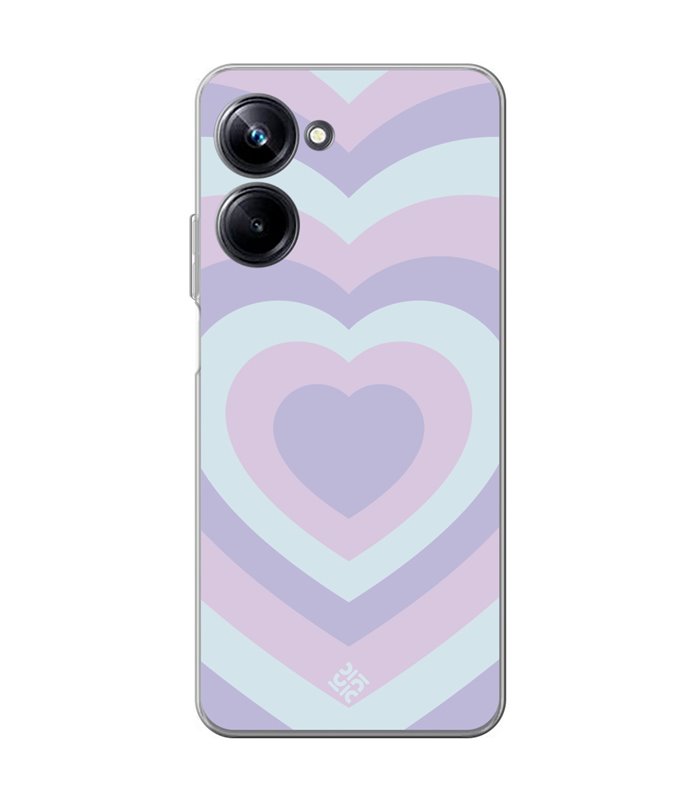 Funda para [ Realme 10 Pro ] Dibujo Tendencias [ Corazones Superpuestos Tonos Pastel ] 