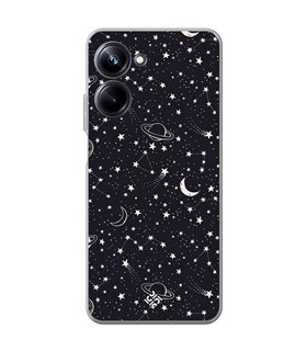 Funda para [ Realme 10 Pro ] Dibujo Tendencias [ Fondo Estrellado con Planetas ] de Silicona Flexible