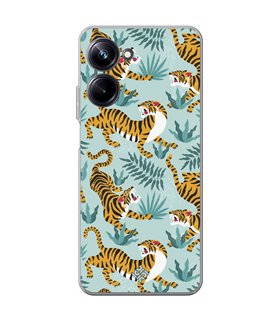 Funda para [ Realme 10 Pro ] Dibujo Tendencias [ Estampado de Tigres ] de Silicona Flexible para Smartphone 