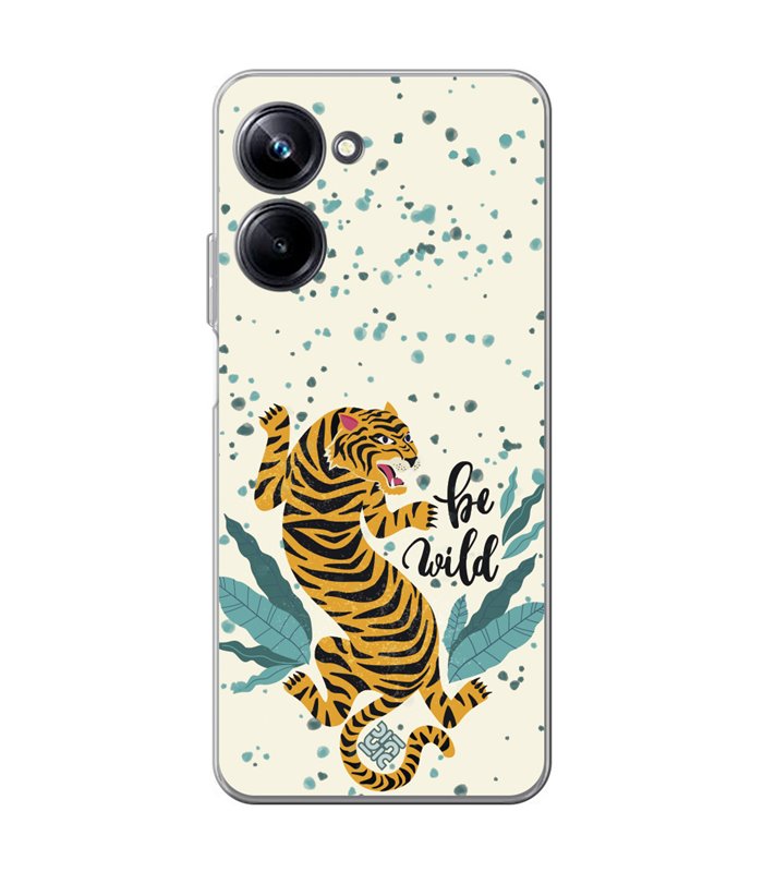 Funda para [ Realme 10 Pro ] Dibujo Tendencias [ Tigre - Be Wild ] de Silicona Flexible para Smartphone 