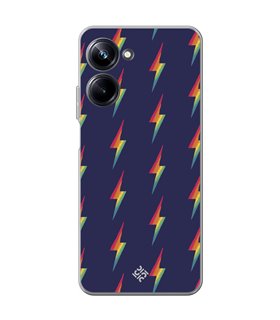 Funda para [ Realme 10 Pro ] Dibujo Auténtico [ Rayos de Colores ] de Silicona Flexible