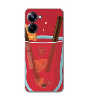 Funda para [ Realme 10 Pro ] Dibujo Auténtico [ Vino Caliente ] de Silicona Flexible para Smartphone