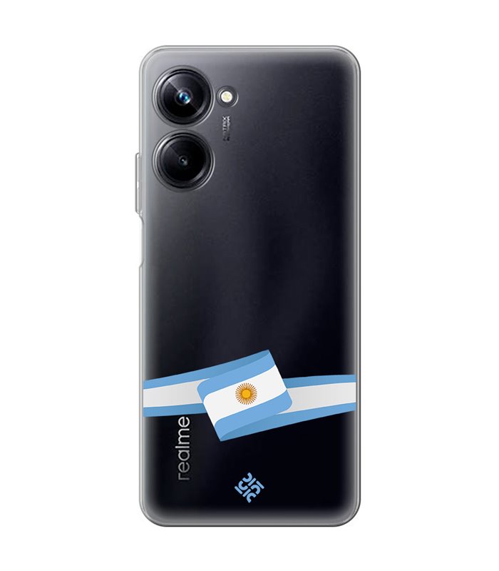Funda para [ Realme 10 Pro ] Bandera Paises[ Bandera Argentina ] de Silicona Flexible para Smartphone 