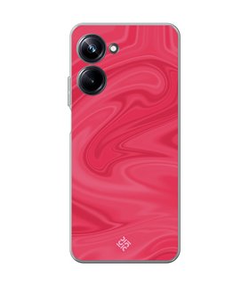 Funda para [ Realme 10 Pro ] Color del Año Magenta [ Seda - Patrón de Seda ] de Silicona Flexible para Smartphone