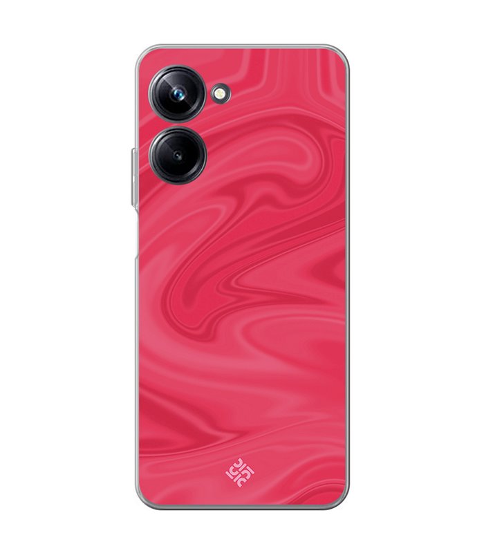 Funda para [ Realme 10 Pro ] Color del Año Magenta [ Seda - Patrón de Seda ] de Silicona Flexible para Smartphone