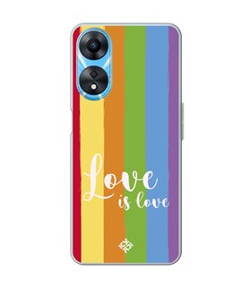 Funda para [ OPPO A78 5G ] Dibujo Auténtico [ Love is Love - Arcoiris ] de Silicona Flexible