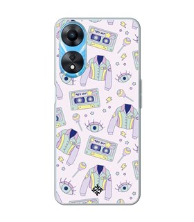 Funda para [ OPPO A78 5G ] Dibujo Cute [ Chaqueta Retro de Color Pastel Años 90 ] de Silicona Flexible