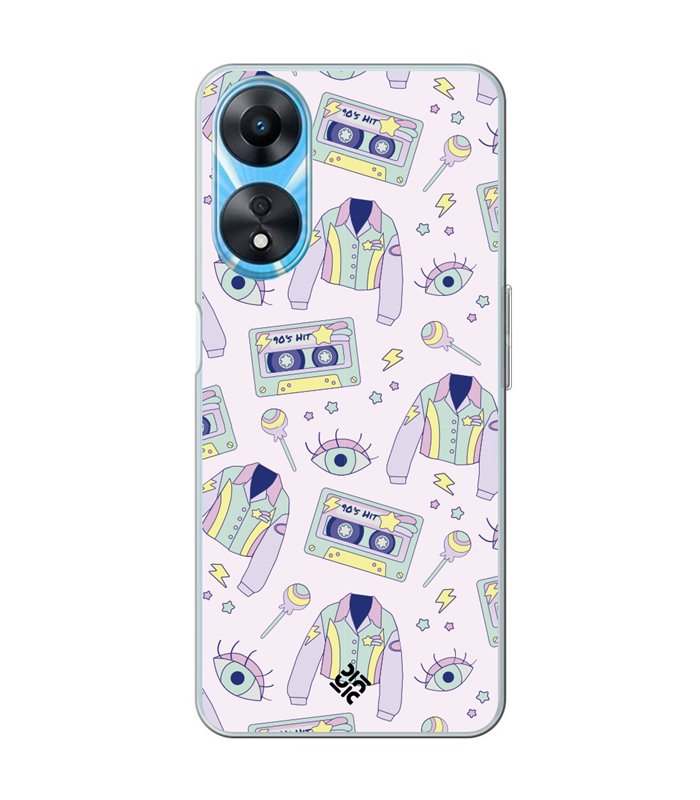 Funda para [ OPPO A78 5G ] Dibujo Cute [ Chaqueta Retro de Color Pastel Años 90 ] de Silicona Flexible