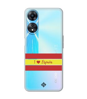 Funda para [ OPPO A78 5G ] Dibujo Auténtico [ I Love España ] de Silicona Flexible para Smartphone