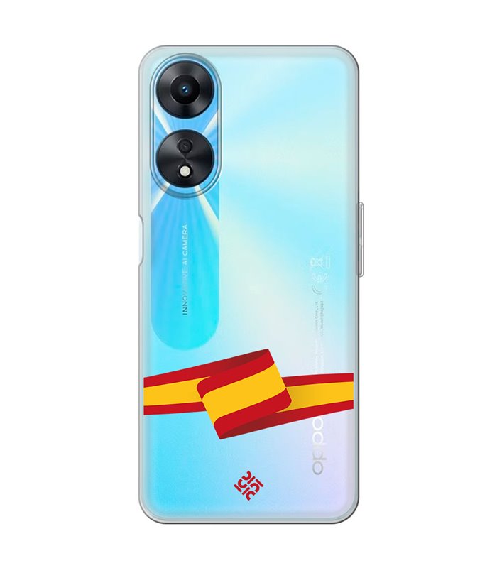 Funda para [ OPPO A78 5G ] Dibujo Auténtico [ Bandera España ] de Silicona Flexible para Smartphone