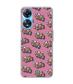 Funda para [ OPPO A78 5G ] Dibujo Frases Guays [ OMG ] de Silicona Flexible para Smartphone 