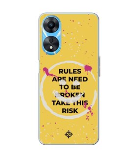 Funda para [ OPPO A78 5G ] Dibujo Frases Guays [ Smile - Rules Are Need  To Be Broken Take This Risk ] 